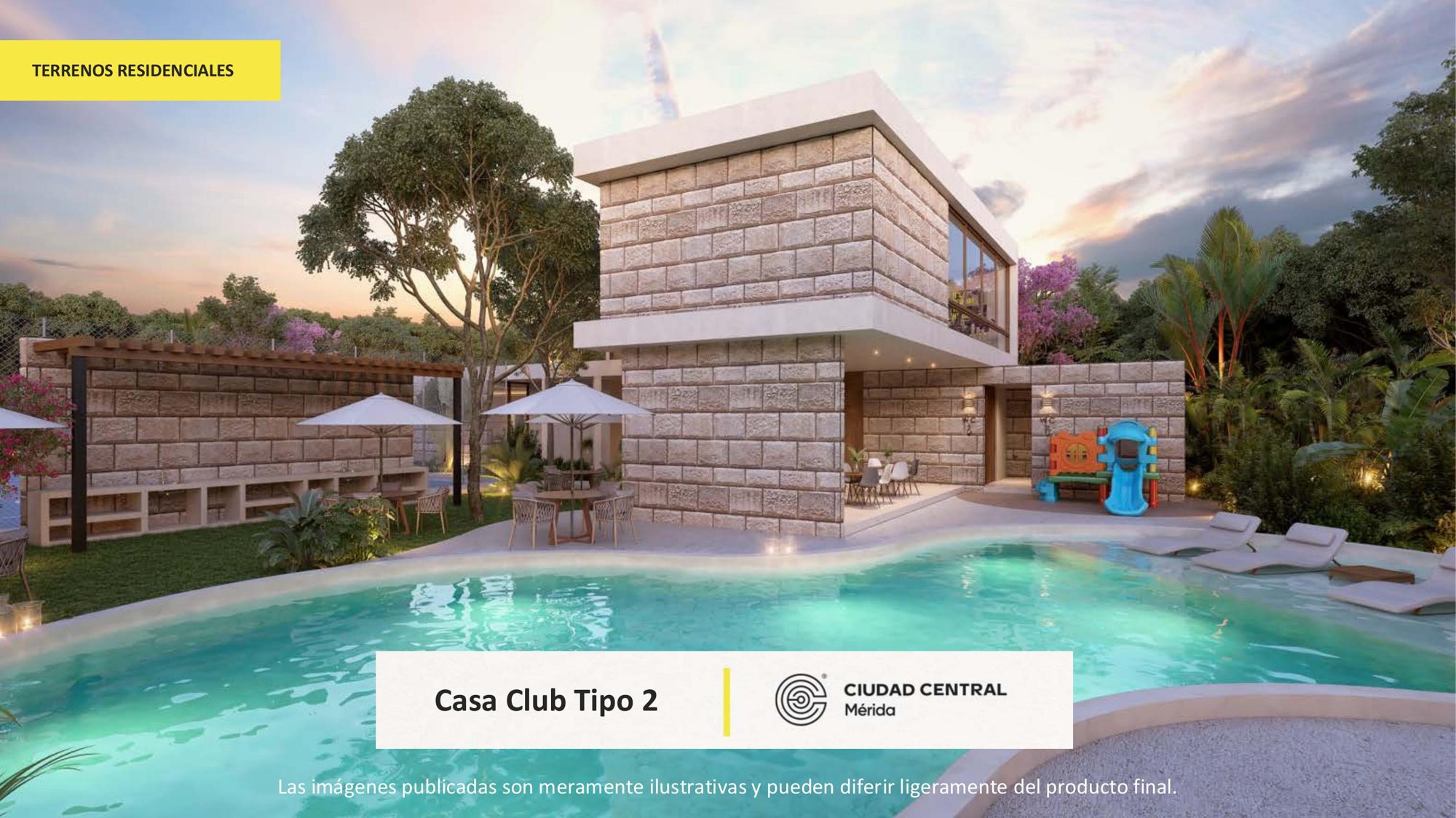 Alberca de la Casa Club Tipo 2 en Ciudad Central Mérida