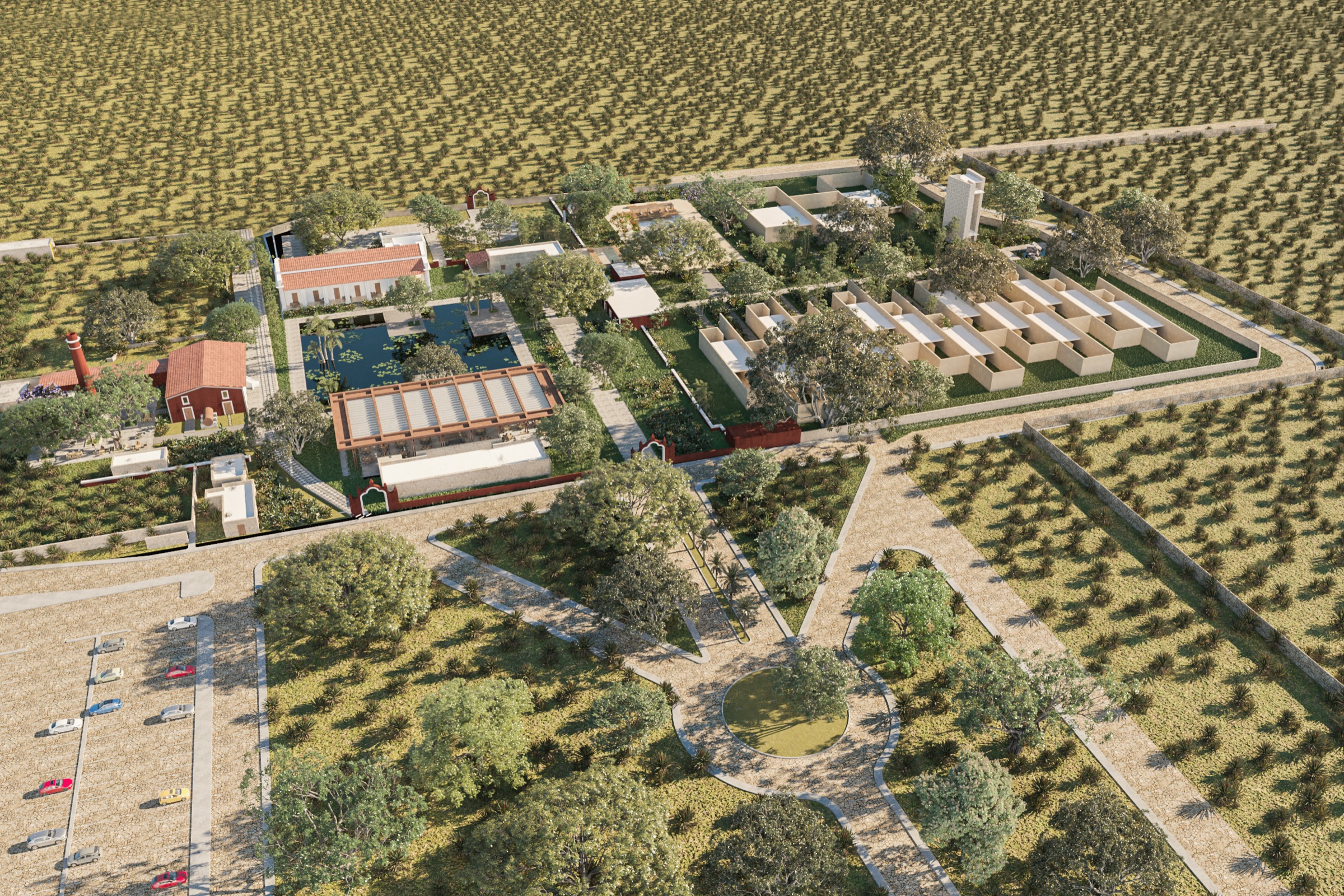Masterplan aéreo de Hacienda San Eduardo